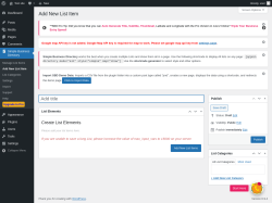Page screenshot: Simple Business Directory &rarr; Add New List Item