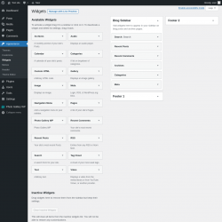 Page screenshot: Widgets &lsaquo; Test site &mdash; WordPress