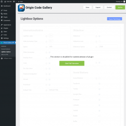 Page screenshot: Photo Gallery WP &rarr; Lightbox Options