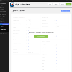 Page screenshot: Photo Gallery WP &rarr; Lightbox Options