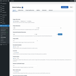 Page screenshot: Photo Gallery &rarr; Global Settings