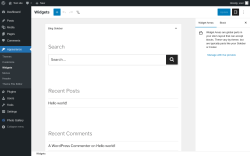 Page screenshot: Widgets &lsaquo; Test site &mdash; WordPress