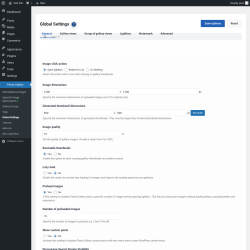 Page screenshot: Photo Gallery &rarr; Global Settings