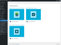 Page screenshot: Photo Gallery &rarr; Add-ons
