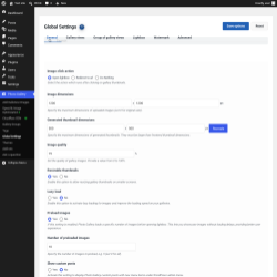 Page screenshot: Photo Gallery &rarr; Global Settings