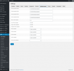 Page screenshot: PVS &ndash; Settings &rarr; Upload process