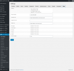 Page screenshot: PVS &ndash; Settings &rarr; Other