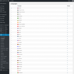 Page screenshot: PVS &ndash; Settings &rarr; Languages