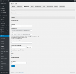 Page screenshot: PVS &ndash; Settings &rarr; Stock API &rarr; Shutterstock