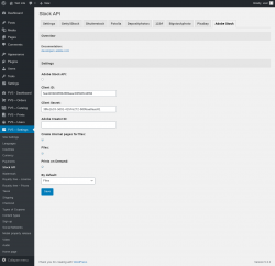 Page screenshot: PVS &ndash; Settings &rarr; Stock API &rarr; Adobe Stock