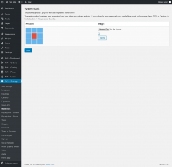 Page screenshot: PVS &ndash; Settings &rarr; Watermark