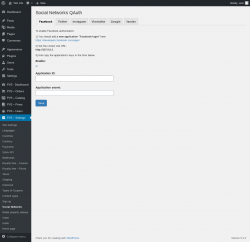 Page screenshot: PVS &ndash; Settings &rarr; Social Networks