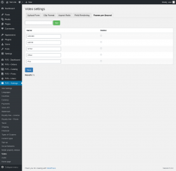 Page screenshot: PVS &ndash; Settings &rarr; Video &rarr; Frames per Second