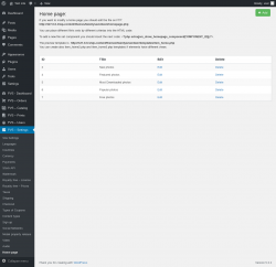 Page screenshot: PVS &ndash; Settings &rarr; Home page