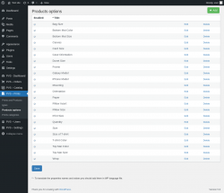 Page screenshot: PVS &ndash; Prints &rarr; Products options