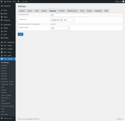 Page screenshot: PVS &ndash; Settings &rarr; Categories
