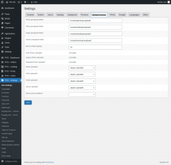 Page screenshot: PVS &ndash; Settings &rarr; Upload process