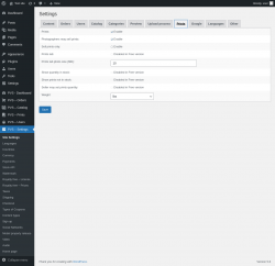 Page screenshot: PVS &ndash; Settings &rarr; Prints