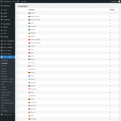 Page screenshot: PVS &ndash; Settings &rarr; Languages