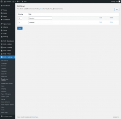 Page screenshot: PVS &ndash; Settings &rarr; Royalty free &ndash; License