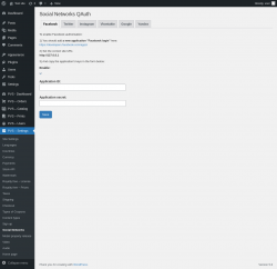 Page screenshot: PVS &ndash; Settings &rarr; Social Networks