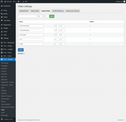 Page screenshot: PVS &ndash; Settings &rarr; Video &rarr; Aspect Ratio