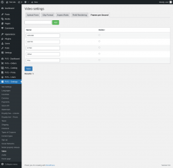 Page screenshot: PVS &ndash; Settings &rarr; Video &rarr; Frames per Second