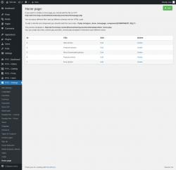 Page screenshot: PVS &ndash; Settings &rarr; Home page