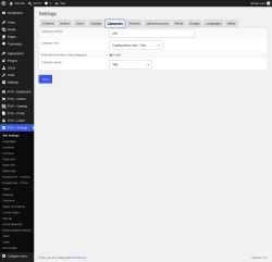 Page screenshot: PVS &ndash; Settings &rarr; Categories