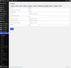 Page screenshot: PVS &ndash; Settings &rarr; Prints