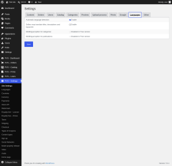 Page screenshot: PVS &ndash; Settings &rarr; Languages
