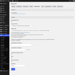 Page screenshot: PVS &ndash; Settings &rarr; Stock API &rarr; Depositphotos