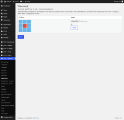 Page screenshot: PVS &ndash; Settings &rarr; Watermark