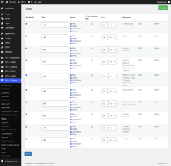 Page screenshot: PVS &ndash; Settings &rarr; Taxes