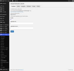 Page screenshot: PVS &ndash; Settings &rarr; Social Networks