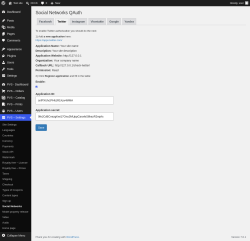 Page screenshot: PVS &ndash; Settings &rarr; Social Networks &rarr; Twitter
