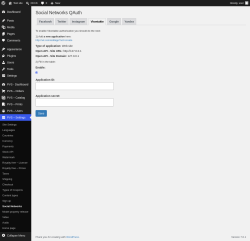 Page screenshot: PVS &ndash; Settings &rarr; Social Networks &rarr; Vkontakte