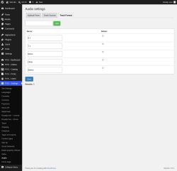 Page screenshot: PVS &ndash; Settings &rarr; Audio &rarr; Track Format