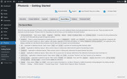 Page screenshot: Photonic → Getting Started → Secret Menu