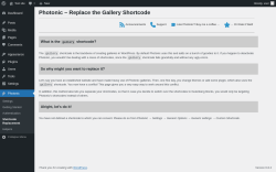 Page screenshot: Photonic → Shortcode Replacement