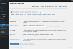 Page screenshot: Photonic →  
							Lightboxes