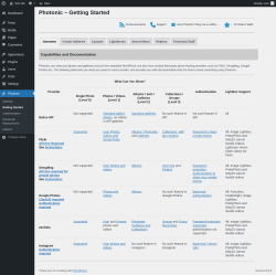 Page screenshot: Photonic → Getting Started
