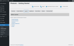 Page screenshot: Photonic → Getting Started → Layouts