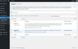 Page screenshot: Plugins ‹ Test site — WordPress