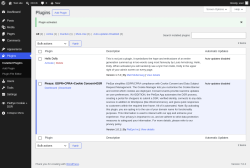 Page screenshot: Plugins &lsaquo; Test site &mdash; WordPress