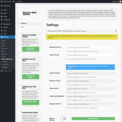 Page screenshot: Settings → Pixel for Web Stories