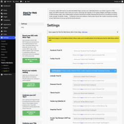 Page screenshot: Settings &rarr; Pixel for Web Stories
