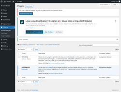 Page screenshot: Plugins ‹ Test site — WordPress
