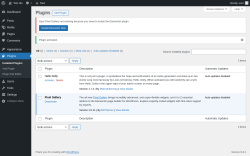 Page screenshot: Plugins ‹ Test site — WordPress