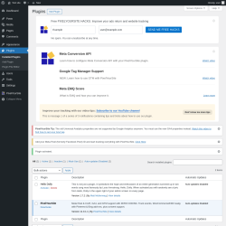 Page screenshot: Plugins ‹ Test site — WordPress